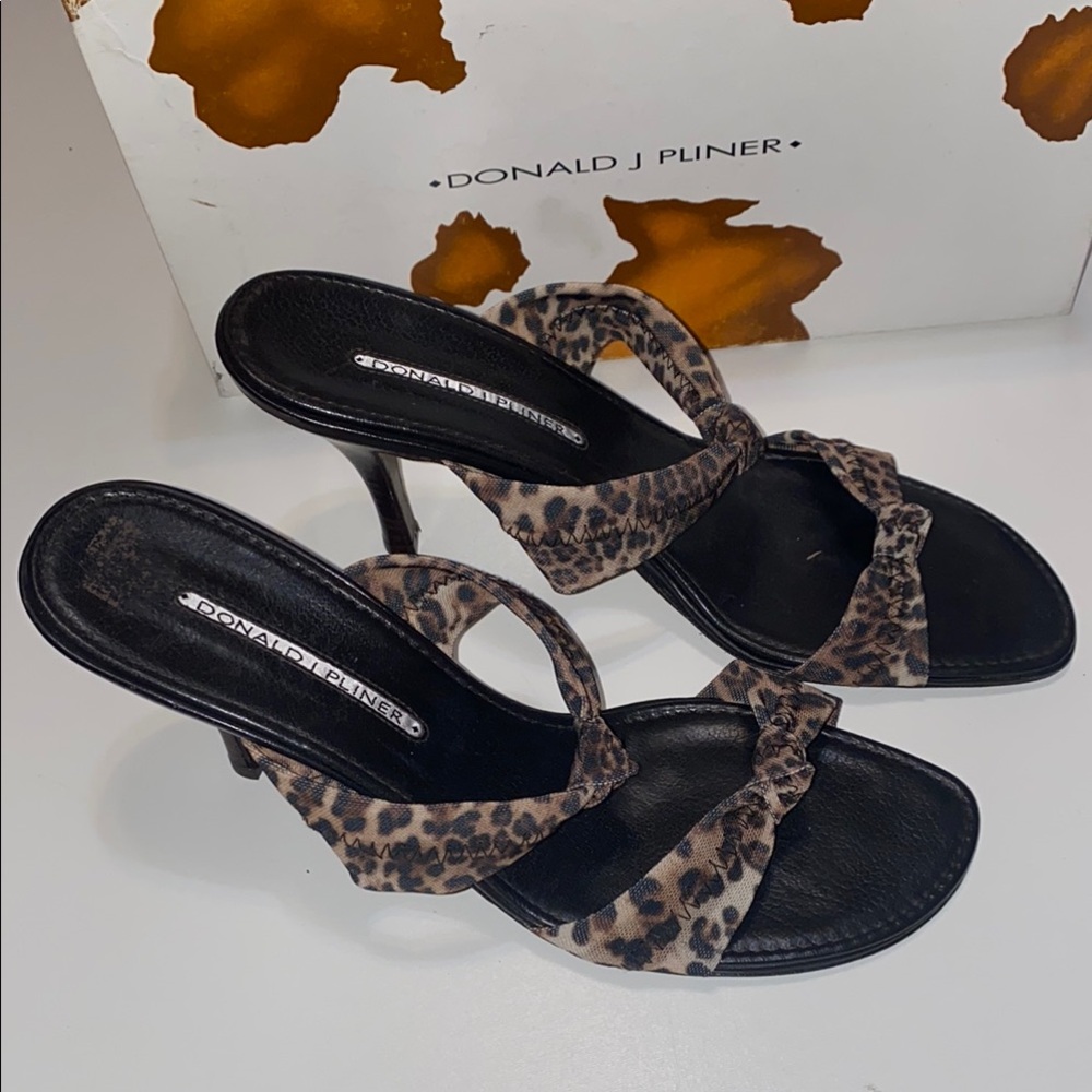 Donald J. Pliner Leopard🔥 Strap Sandals Heels Sz 10 LAST CALL $225
